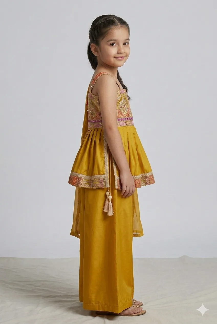 Yellow colour peplum