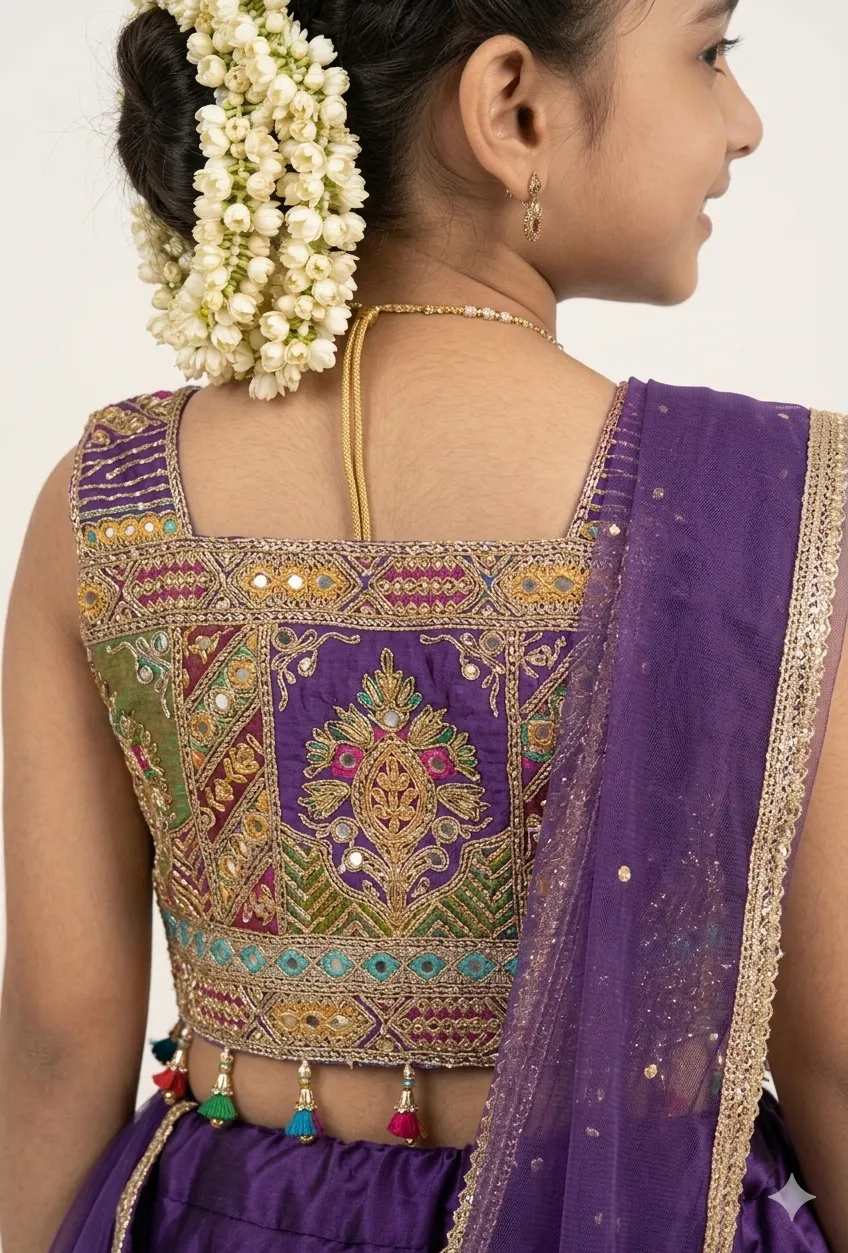 Royal Purple Embroidered Lehenga Choli Set (Copy)